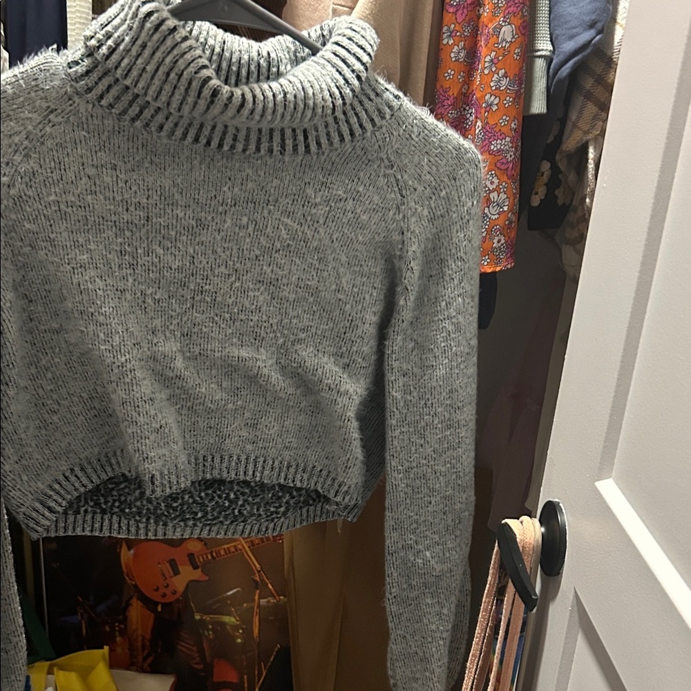 Altar'd State Heather Gray Cowl Neck Sweater